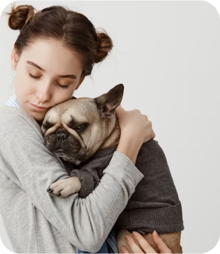 Girl hugging Dog